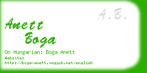 anett boga business card